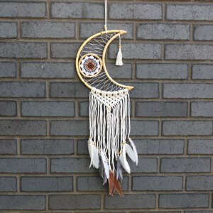 Ancient Wisdom Ochranný lapač snů macramé měsíc 68 cm laté