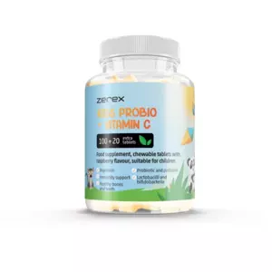 Zerex Kids Probio + Vitamin C - zdravé trávení pro vaše děti 100 + 20 tablet (se sladidlem)