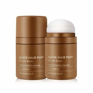 THE FACE SHOP Barevný pudr na vlasy Quick Hair Puff -  03 Light Brown