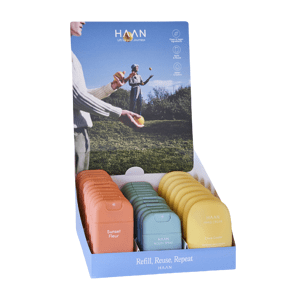 HAAN stojan Impulse box Combo (hand sanitizer, mouth spray, hand cream)