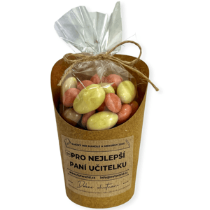 Mandle a meruňky v čokoládě v celofánku a kelímku 200g - PRO PANÍ UČITELKU