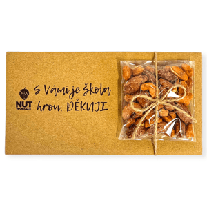 Dárková kazetka - MIX ořechů v medu a soli 50g - S VÁMI JE ŠKOLA HROU
