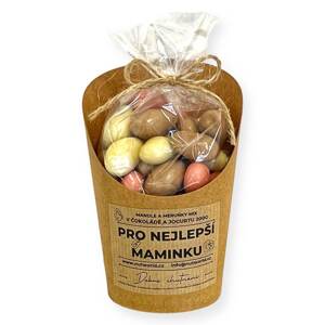 Mandle a meruňky v čokoládě v celofánku a kelímku 200g PRO MAMINKU