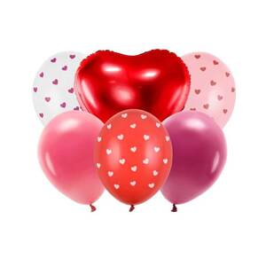 PartyDeco Balonky Be mine Valentine mix 6ks