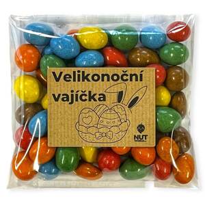 Čokoládová velikonoční vajíčka s arašídy  v celofánku se zajíčkem 200g