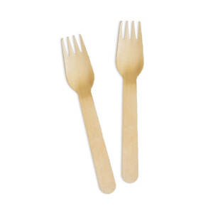 PartyDeco Dřevěné vidličky 15,5cm, 100ks