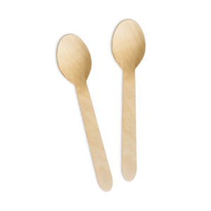 PartyDeco Dřevěné lžíce 16cm, 100ks