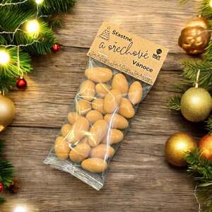 Vánoční sáček - mandle slaný karamel 100g - Šťastné a ořechové