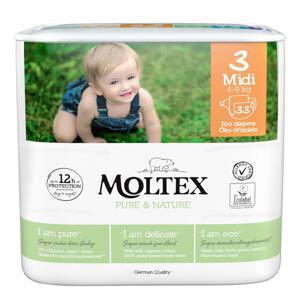 Moltex Dětské plenky Midi 4-9 kg Pure & Nature 33 ks