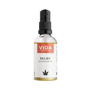 Pura Vida Organic CBD Masážní olej, Relief, 185 mg 50 ml