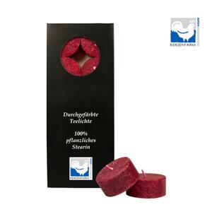 Kerzenfarm Čajové svíčky, Dark red 10 ks