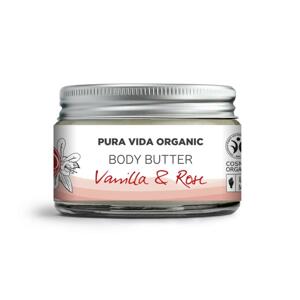 Pura Vida Organic CBD Tělové máslo, vanilka a růže, 1000 mg 50 ml