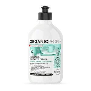 Organic People Eko prostředek na dětské nádobí - Organický zelený čaj a broskev 500 ml