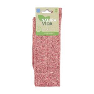 NATURA VIDA PONOŽKY ORGANIC COTTON REGULAR ROUGE 35-38 1 ks