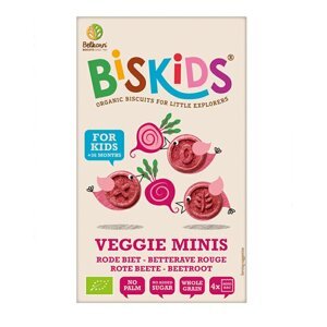 Belkorn Biskids BIO dětské celozrnné mini sušenky s červenou řepou 120g