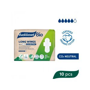 VUOKKOSET BIO Vložky s křidélky Long Wings 10 ks