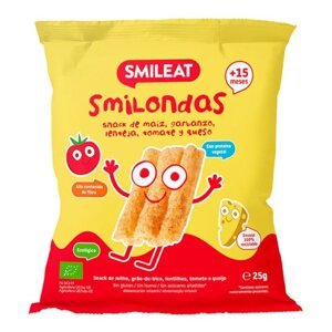 SMILEAT BIO kukuřičné křupky hrášek, čočka, rajče a sýr s olivovým olejem a vitaminem B1 15M+ 25g