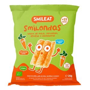 SMILEAT BIO kukuřičné křupky hrášek, čočka, mrkev s olivovým olejem a vitamínem B1 15M+ 25g