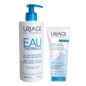 Uriage Eau Thermale Silky Body Lotion hedvábné tělové mléko 500 ml +Uriage Hygiene Vyživující čisticí krém 200ml