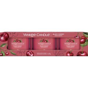 Yankee Candle Black Cherry votivní svíčky ve skle 3 x 37 g