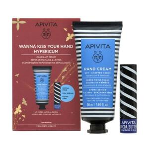 Apivita Hypericum krém na suché ruce 50 ml + balzám na rty Cocoa butter 4,4 g