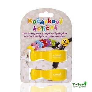 T-TOMI Kočárkový kolíček 2 kusy Barva: Žlutá