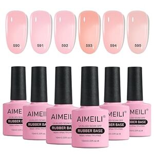 AIMEILI Rubber Base Gel na nehty 6x10ml set 54