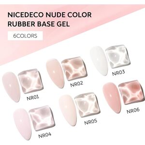 Nicedeco RUBBER BASE 4v1 gumová základní gelová sada na nehty,6x8ml