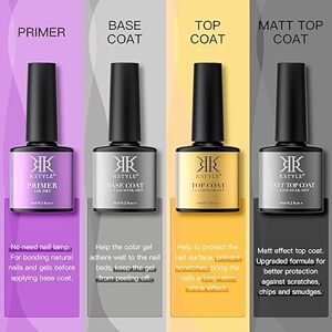 RSTYLE Base Coat,Top Coat , Matte Top Coat, Primer, 4x6 ml