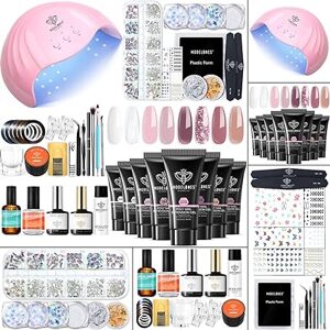 Modelones Poly Nail Gel Kit 8 růžově růžových barev se 48W LED lampou