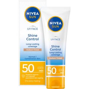 Nivea Sun UV Face Shine Control,  Středně tónovaný krém SPF50, 50ml (Bez krabice)