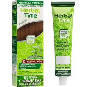 Herbal Time Henna barvicí krém s extraktem z kopřivy Natural Brown 10, 75ml