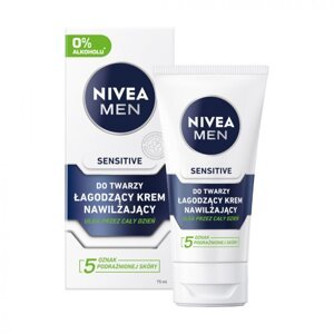 Nivea, zklidňující hydratační krém na obličej pro muže Sensitive, 75 ml