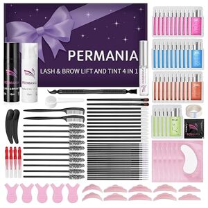 PERMANIA Lash Lift Kit s černou barvou, laminace řas a obočí 4 v 1 (chybí cleanser)