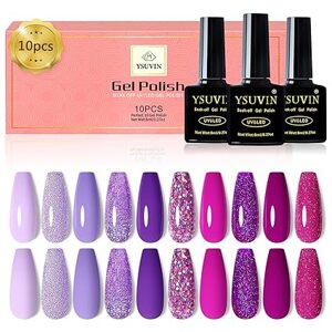 YSUVIN UV Nail Polish, 10 Colours, R033, R014, R039, R024, R034, A015,A199, A267, A266, I006