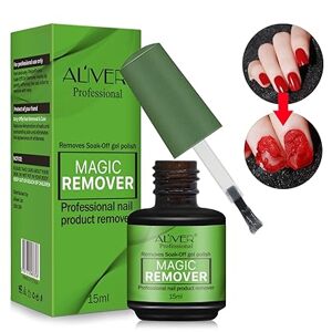 ALIVER Gel Nail Polish Remover - odstraňovač laku na nehty 15ml se škrabkou, zatlačovačem kůžičky a pilníkem