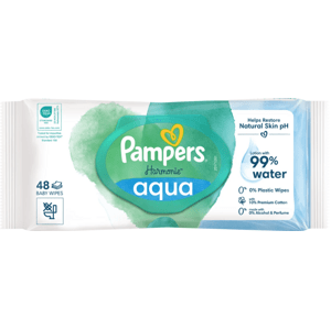 Pampers Vlhčené ubrousky Aqua, 48 ks