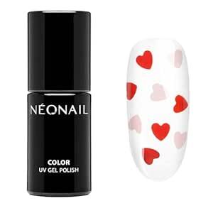 NEONAIL Never-Ending Love 7,2 ml - Čiré s růžovými/červenými srdíčky 10700-7