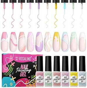 ROSALIND Gel Liner Nail Art 10x5ml Kleuren set Painted Gel 02