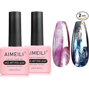 AIMEILI Nail Foil Glue Gel pro fóliové nálepky  2x15ml