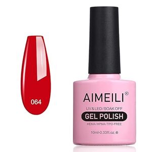 AIMEILI červený gelový lak na nehty - Pillar Box Red (064) 10ml