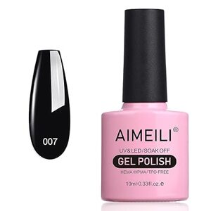 AIMEILI Soak Off UV LED černý gelový lak na nehty - Blackpool (007) 10ml