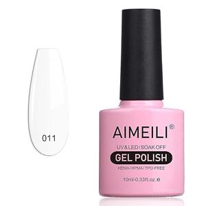 AIMEILI Soak Off UV LED bílý gelový lak na nehty White (011) 10ml