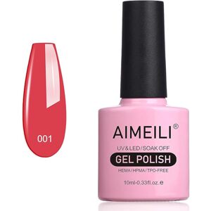 AIMEILI Červený gelový lak  Soak Off UV LED  -Tropical Punch (001) 10ml