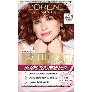 L'ORÉAL PARIS - Triple Care Permanentní barva na vlasy barva 6.54 měděný mahagon