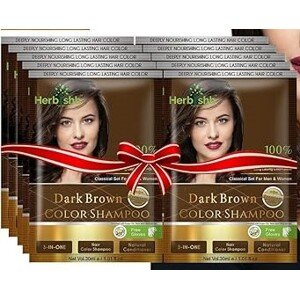 Herbishh Přírodní šampon pro šedivé vlasy –tmavě hnědá 8x30ml cestovní balení
