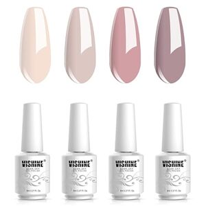 Vishine - sada gelových laků na nehty - 4x8ml barvy Nude