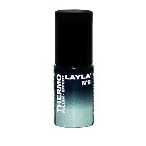 LAYLA Lak na nehty s termo efektem #8 od tmavě šedé po světle šedou 5ml