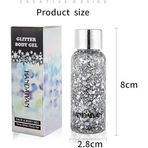 HANDAIYAN Mořská panna Třpytivé líčení na tělo, obličej a vlasy (01 Silver) 32ml