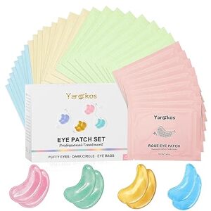 Yargkos 32 párů náplastí pod oči, 24K zlatá+modrá+růžová+zelená
